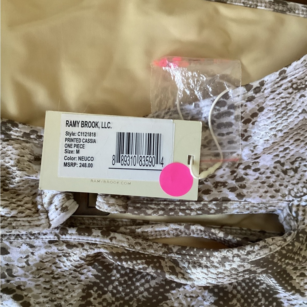 Ramy Brook Neutral Snake Print One Piece - Picture 4 of 4